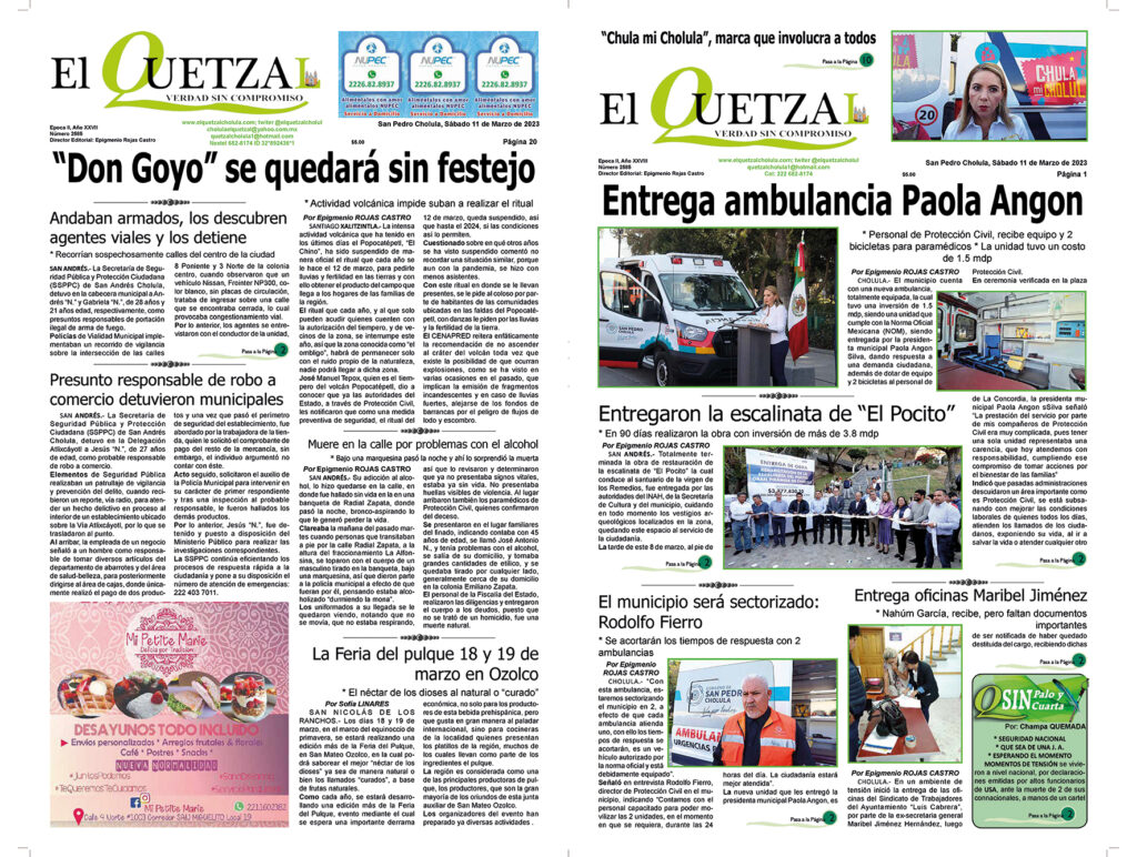 Nuestra Portada Edición 2585, 11 Marzo 2023