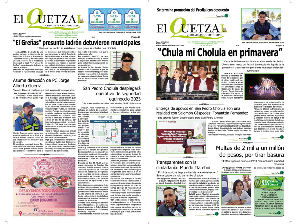 Nuestra Portada Edición 2587, 18 Marzo 2023