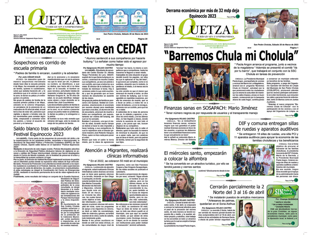 Nuestra Portada, Edición 2589, 25 Marzo 2023