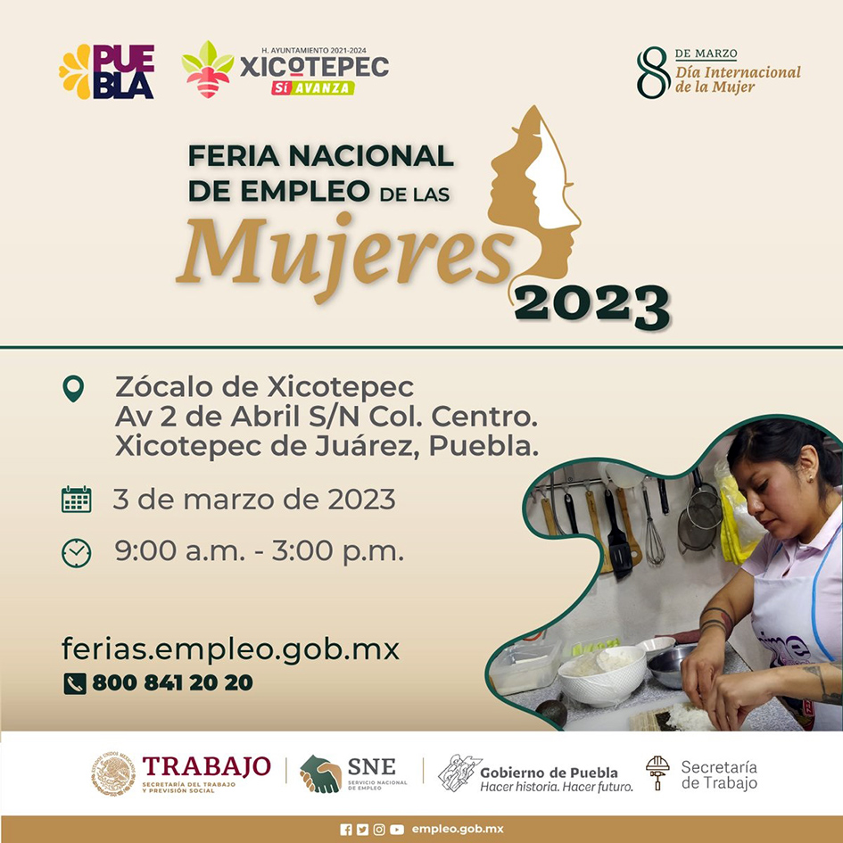 Desarrollarán tres órdenes de gobierno Feria Nacional de Empleo de las Mujeres 2023 en Xicotepec