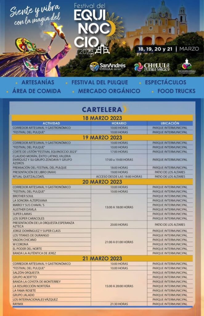 Programa Festival Equinoccio San Andrés Cholula
