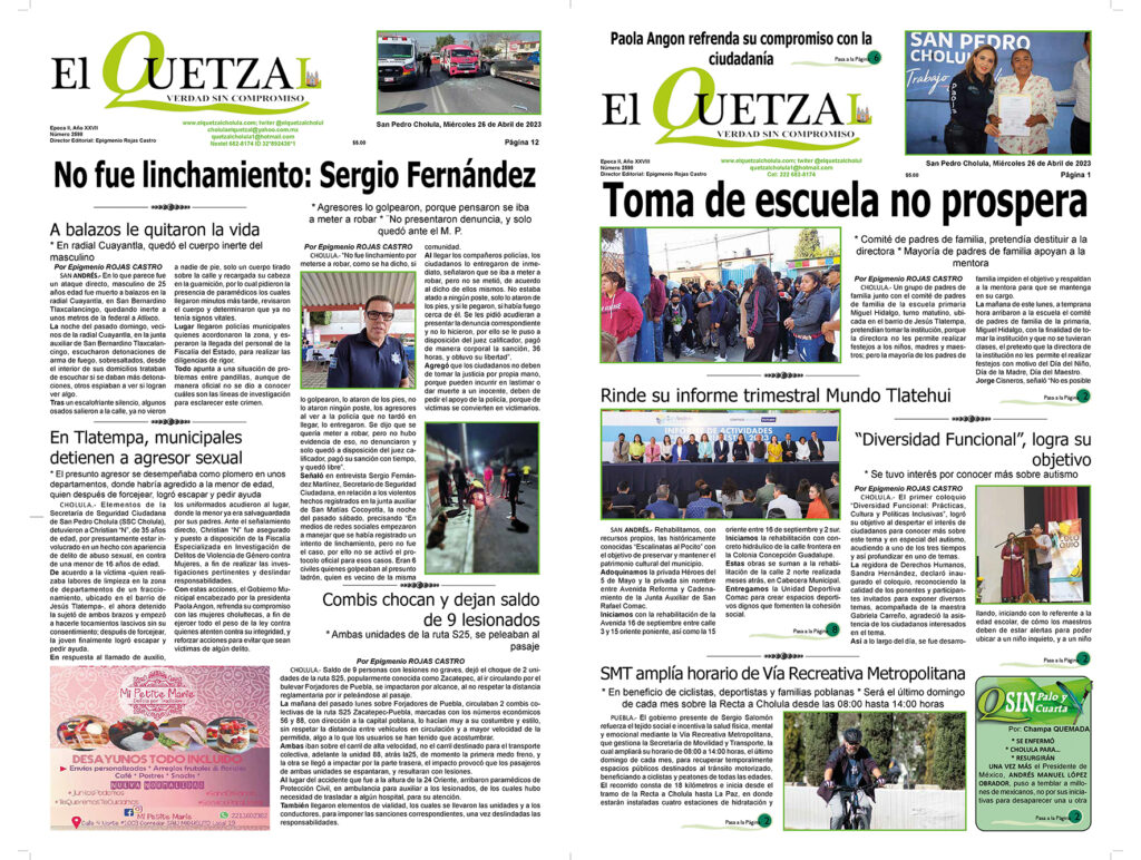 Nuestra Portada, edición 2598, 26 Abril 2023
