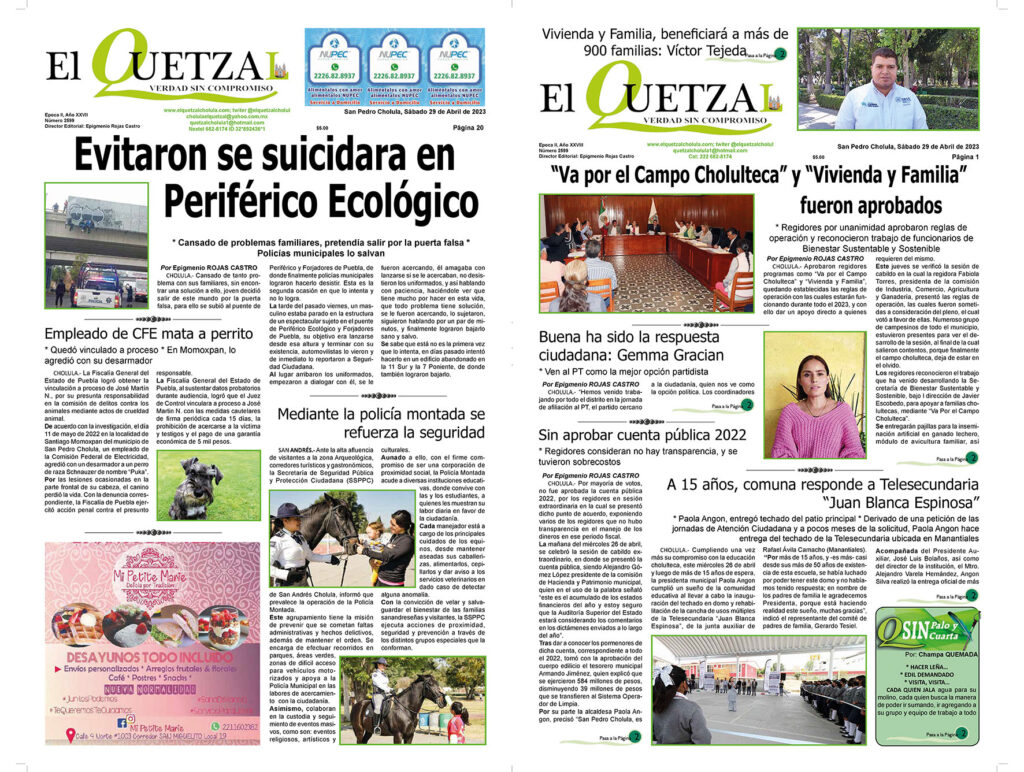 Nuestra Portada edición 2599, 29 Abril 2023