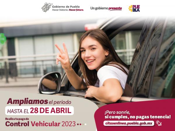Amplía gobierno del Estado plazo para pago del control vehicular 2023