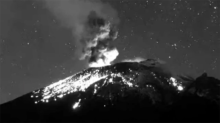 Popocatépetl registra 5 explosiones en las últimas horas