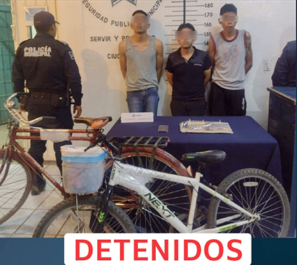 Banda dedicada al robo a transeúnte, capturan municipales