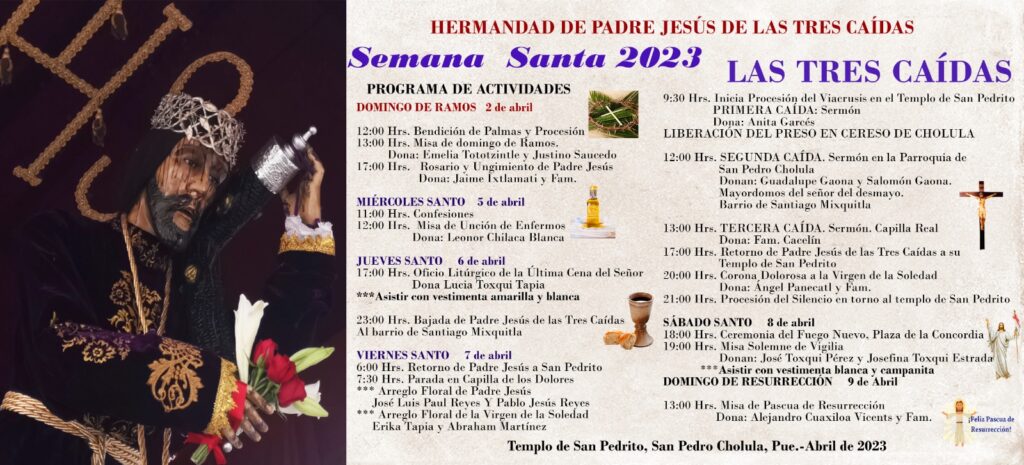 Actividades religiosas desde este 5 de abril