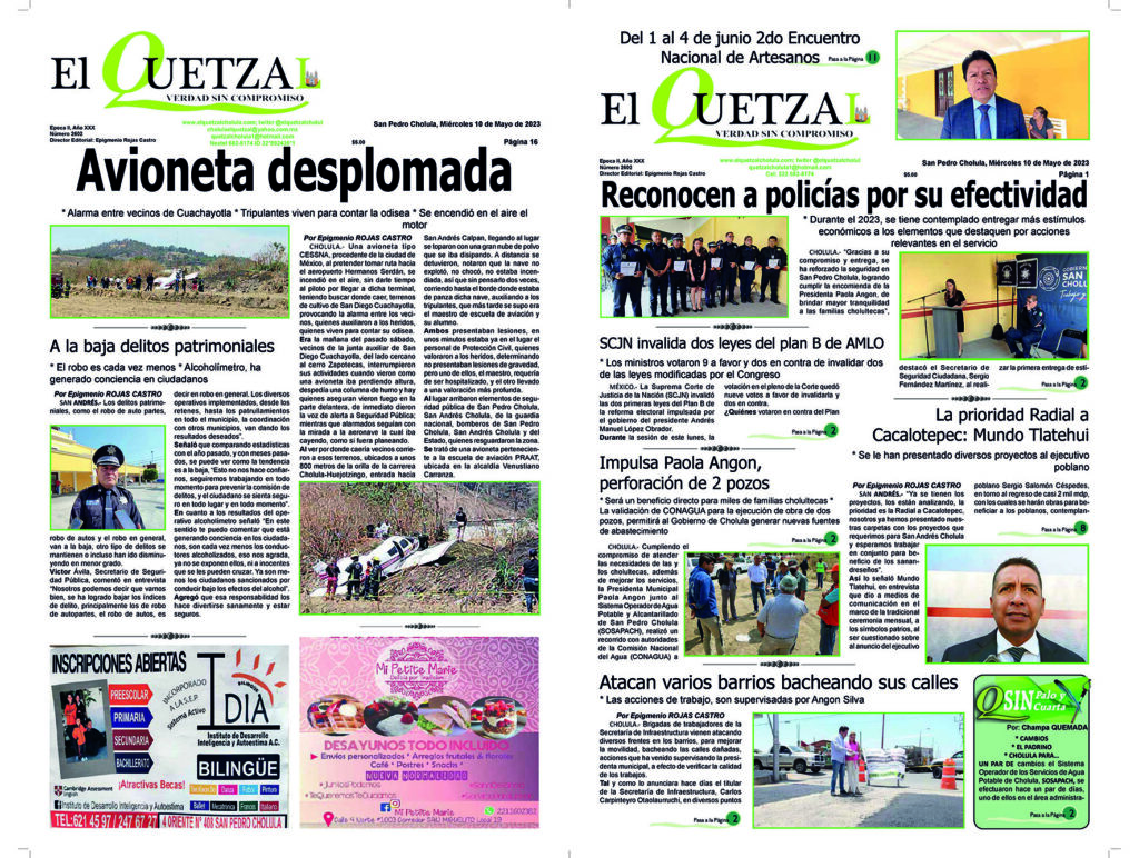 Nuestra Portada Edición 2602, 10 Mayo 2023