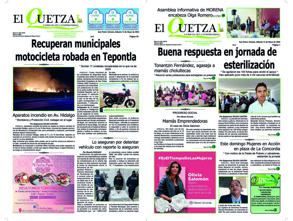 Nuestra Portada, Edición 2603, 13 Mayo 2023