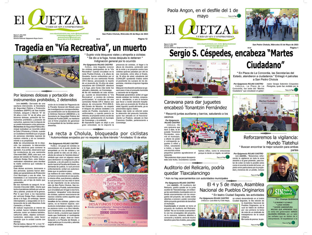 Nuestra Portada, Edición 2600, 03 Mayo 2023