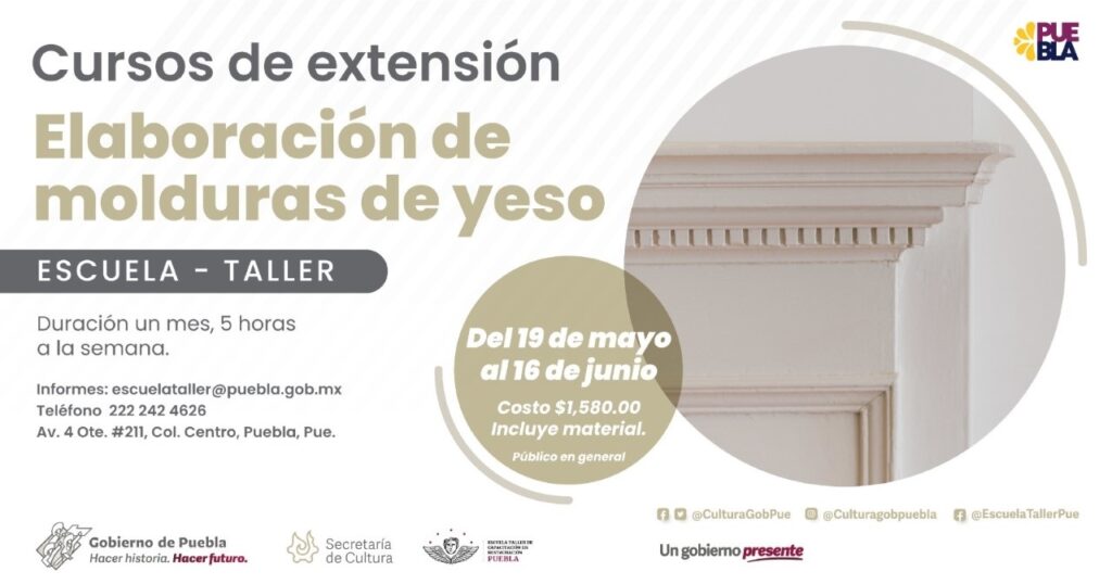Impartirá gobierno estatal curso de elaboración de molduras de yeso
