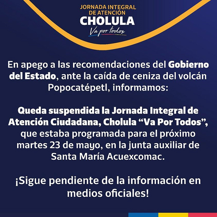 Suspenden jornada “Va por Todos”, sería en Acuexcomac