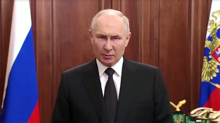 «La rebelión del grupo Wagner es una amenaza mortal»: Putin
