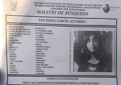 Menor de 14 años desapareció el 11 de junio
