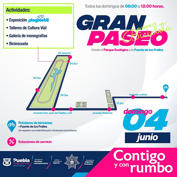 Ayuntamiento de Puebla celebrará el Día Mundial de la Bicicleta con una rodada