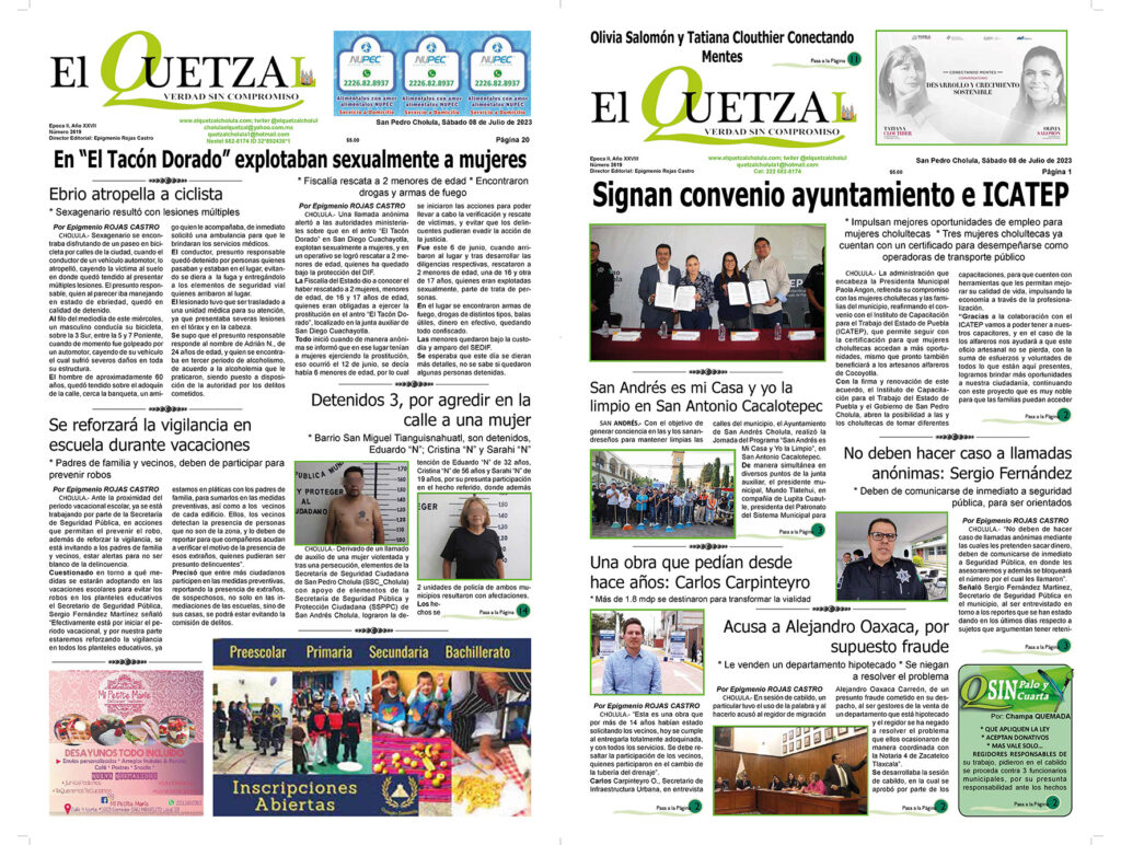 Nuestra Portada Edición 2619, 08 Julio 2023