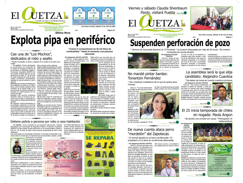 Nuestra Portada Edición 2624, 26 Julio 2023