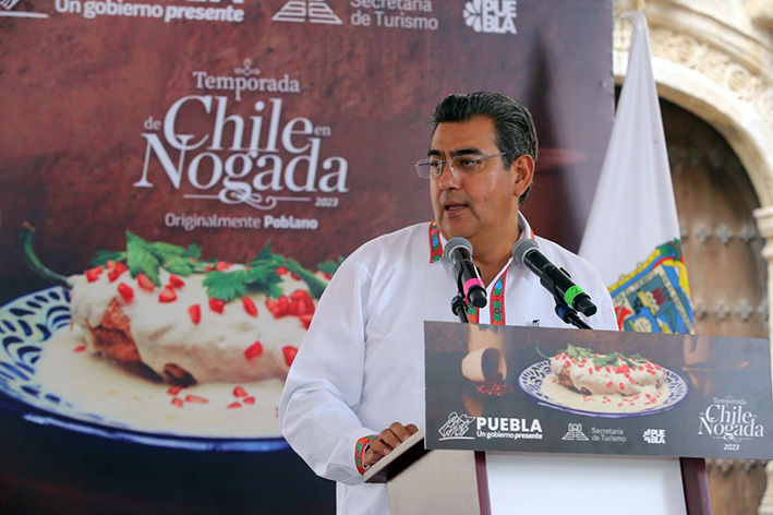 Chile en Nogada, origen y orgullo de Puebla: Sergio Salomón; inicia temporada 2023