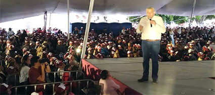 Llegó Adán Augusto López a Huejotzingo