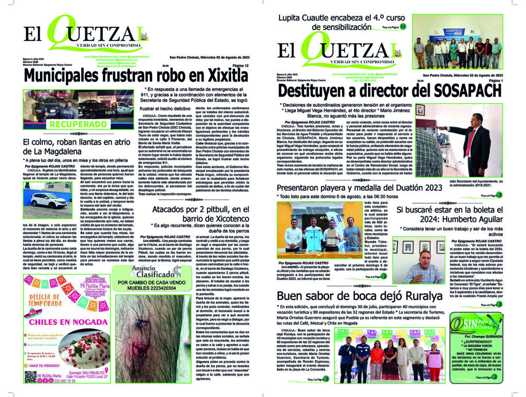 Nuestra portada, Edición 2626, 02 Agosto 2023