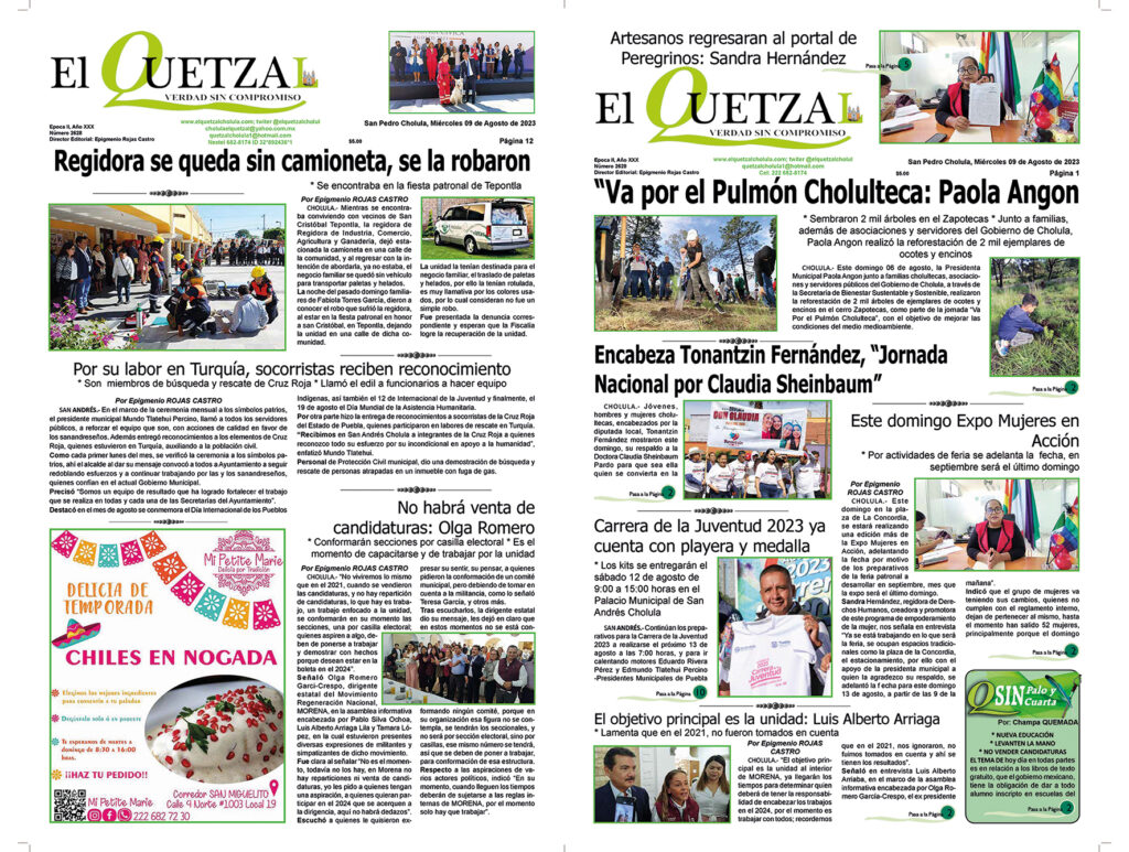 Nuestra Portada, Edición 2628, 09 Agosto 2023