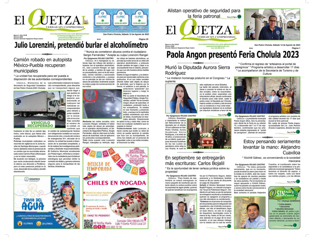 Nuestra Portada, Edición 2629, 12 Agosto 2023