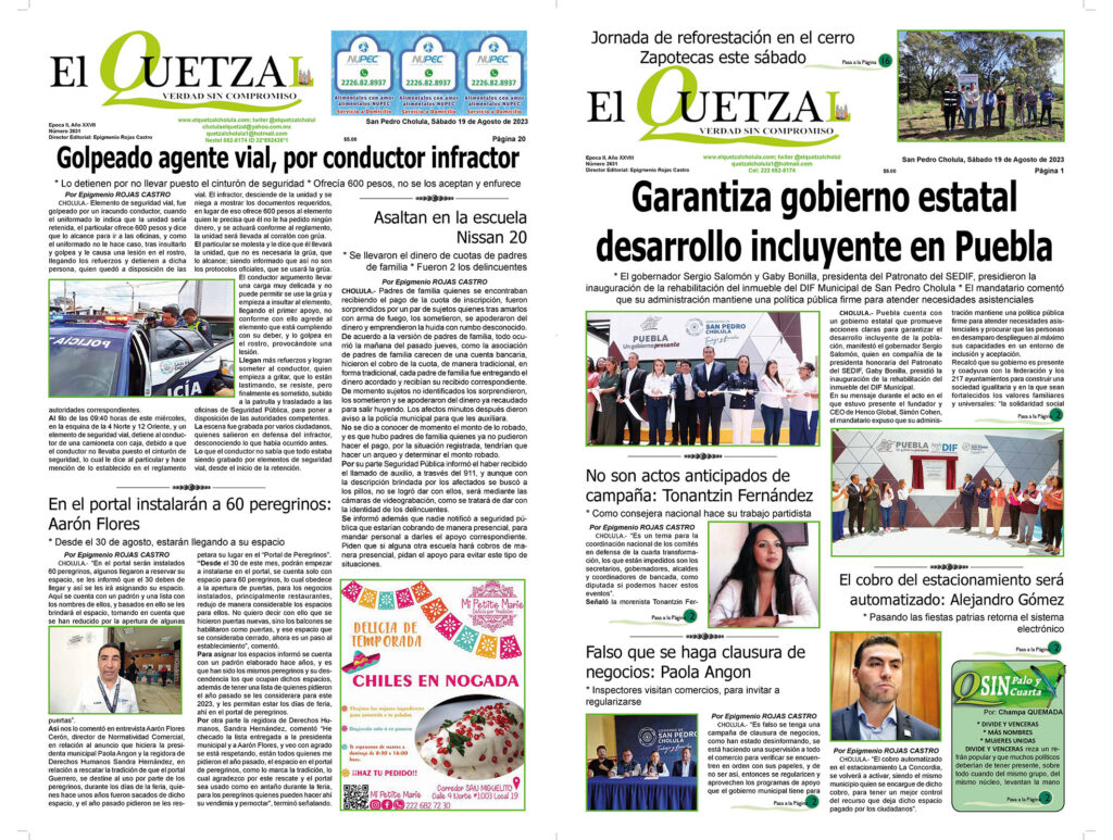 Nuestra Portada, Edición 2631, 19 Agosto 2023