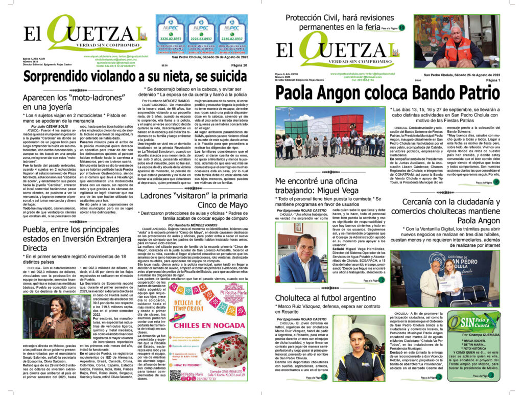 Nuestra Portada, Edición 2633, 26 Agosto 2023