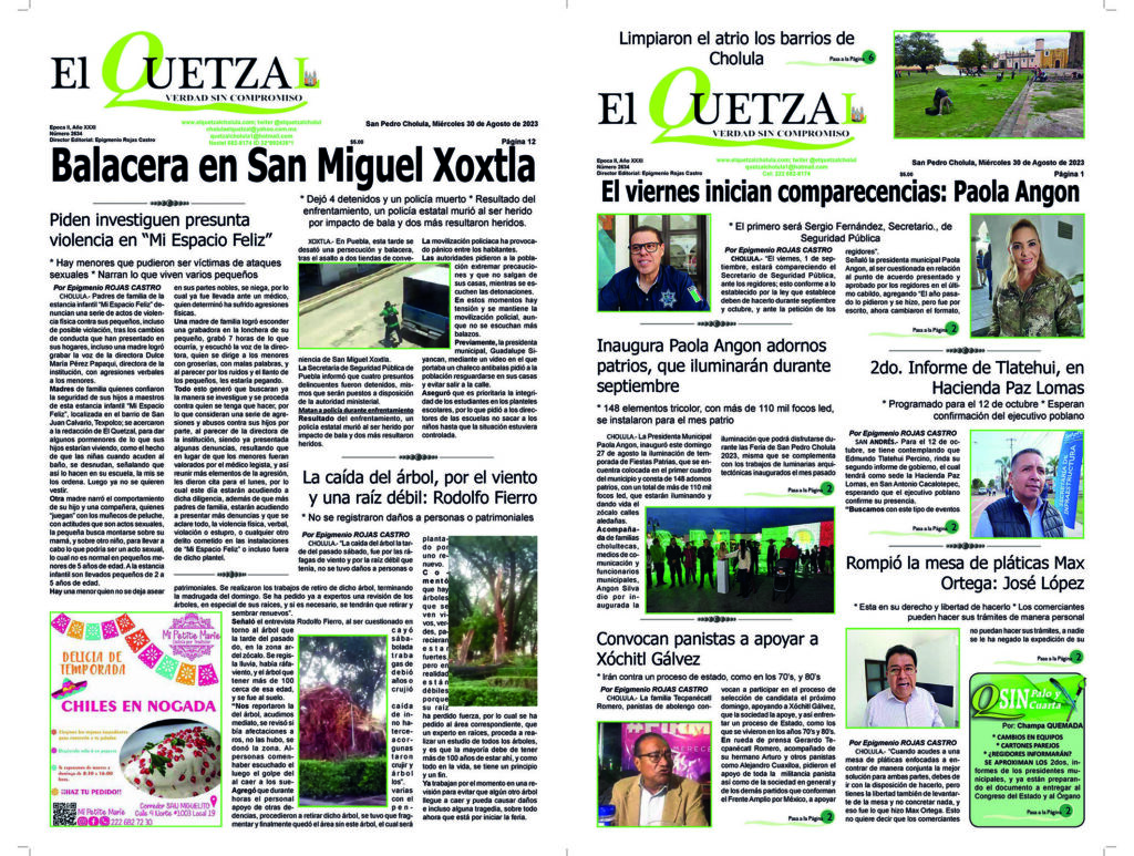 Nuestra Portada, Edición 2634, 30 Agosto 2023