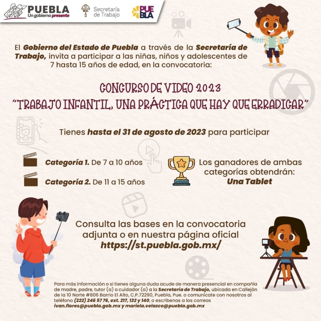 Con concurso de video, gobierno estatal promueve conciencia sobre trabajo infantil