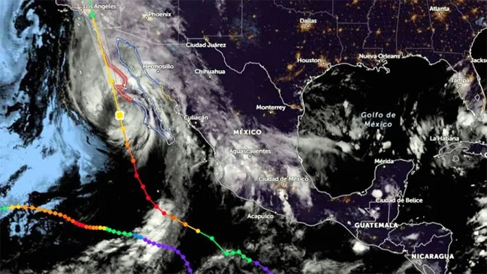 Huracán Hilary se degrada a categoría 1 frente a península de Baja California