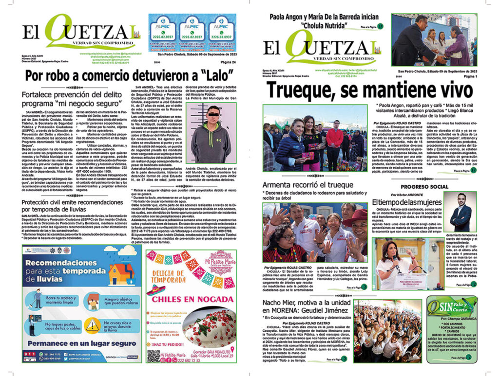 Nuestra Portada, Edición 2637, 09 Septiembre 2023