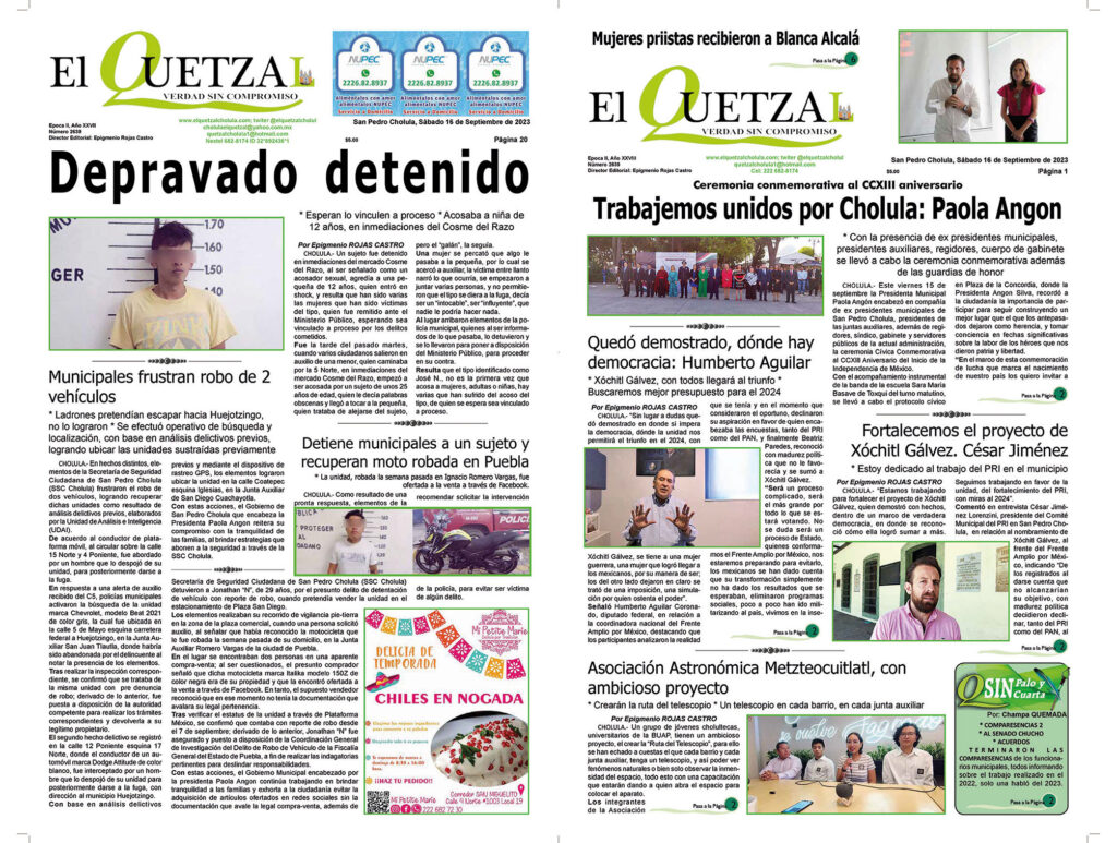 Nuestra Portada Edición 2639, 16 Septiembre 2023