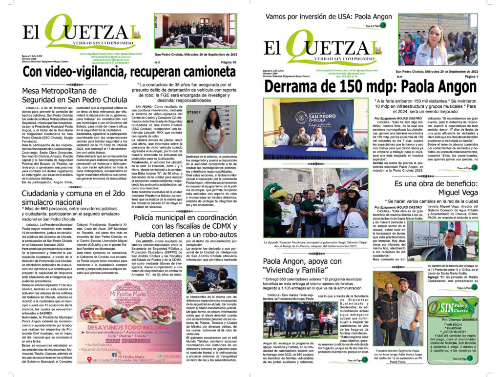 Nuestra Portada, Edición 2640, 20 Septiembre 2023