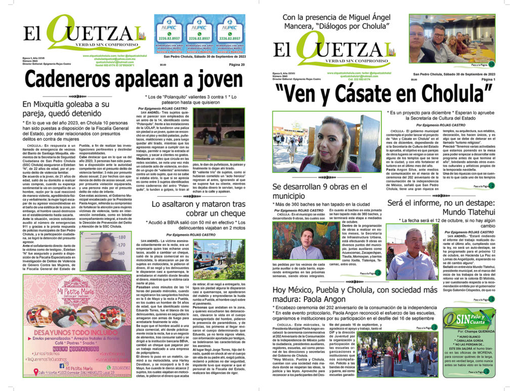 Nuestra Portada, Edición 2643, 30 Septiembre 2023