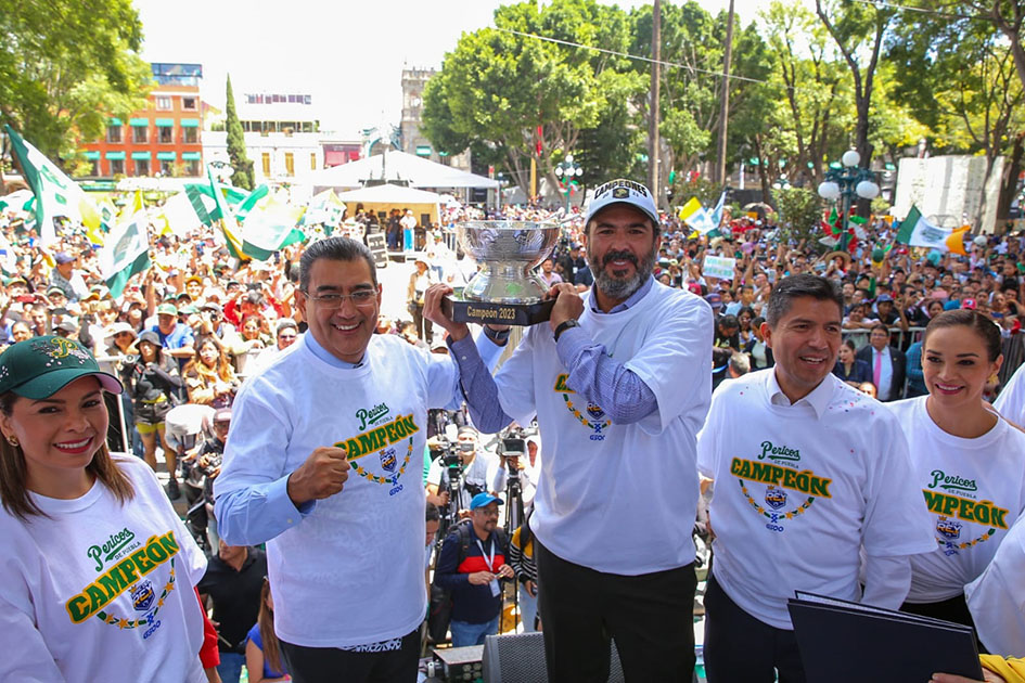 Festeja Puebla campeonato de Pericos; Sergio Salomón reconoce labor del equipo