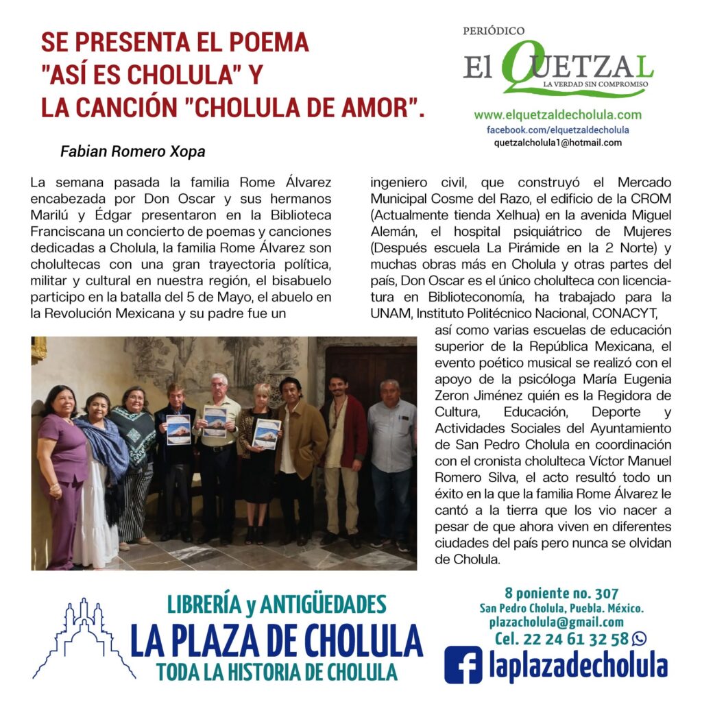 Se presenta «Así es Cholula» y la canción «Cholula de Amor»