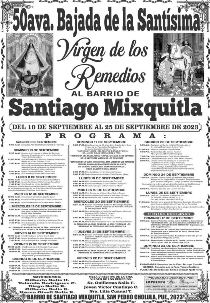 Bajada de la Virgen de los Remedios a Mixquitla