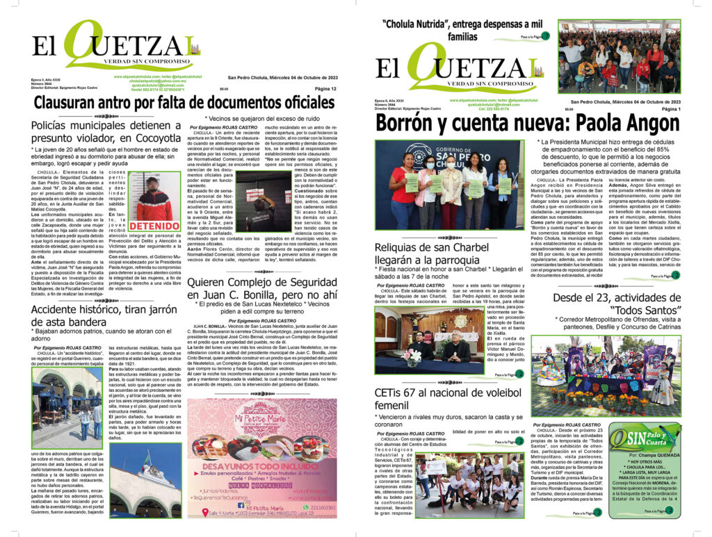 Nuestra Portada, Edición 2644, 04 Octubre 2023