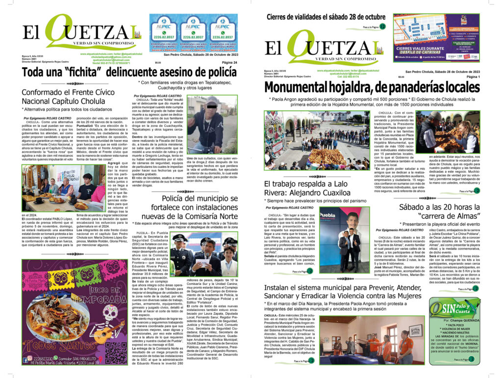 Nuestra Portada, Edición 2651, 28 Octubre 2023