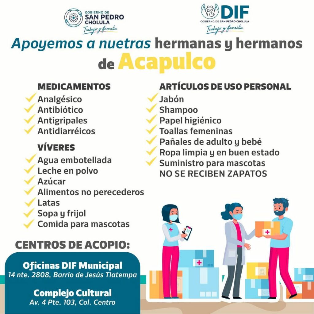 Ayuda a los hermanos de Acapulco, Guerrero