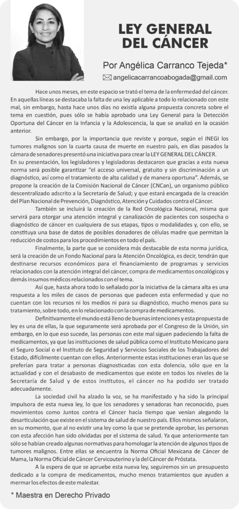 Ley General del Cáncer