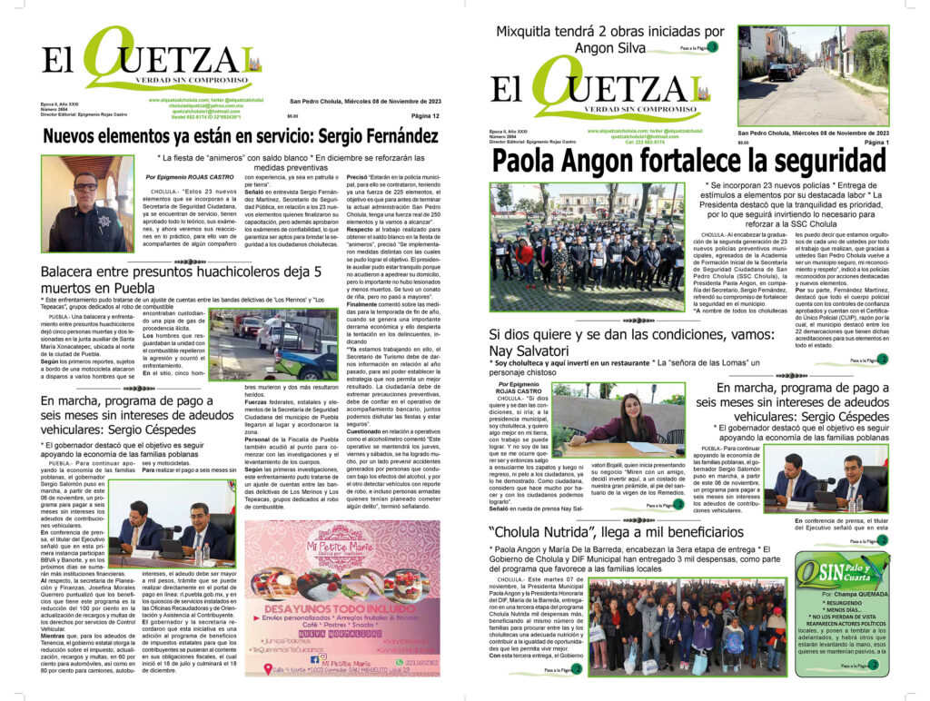 Nuestra Portada, Edición 2654, 08 Noviembre 2023