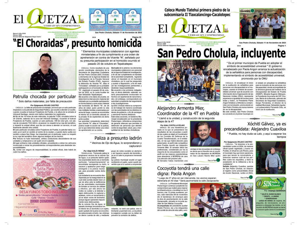 Nuestra Portada, Edición 2655, 11 Noviembre 2023