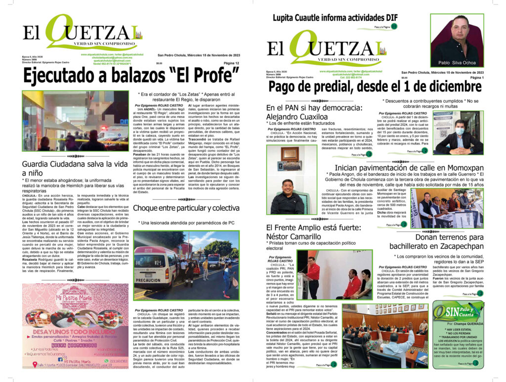Nuestra Portada, Edición 2656,15 de Noviembre 2023