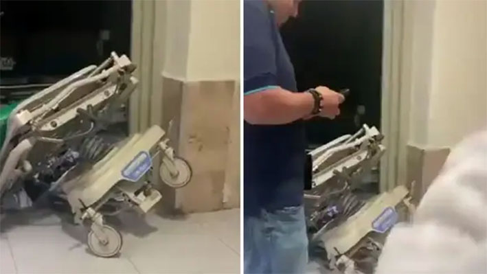 Elevador aplasta camilla en hospital del IMSS en NL
