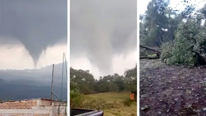Tornado arrasa con huertas de aguacate en Peribán, Michoacán