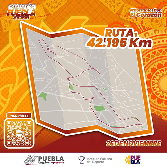 Maratón Puebla 2023, el 26 de noviembre