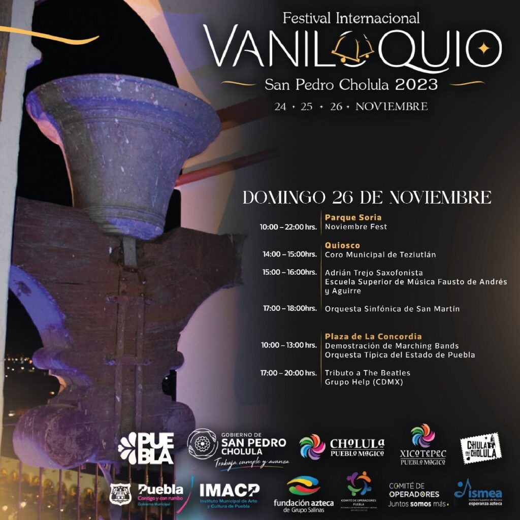 Vaniloquio Cholula 2023, Programa Domingo 26 Noviembre 2023