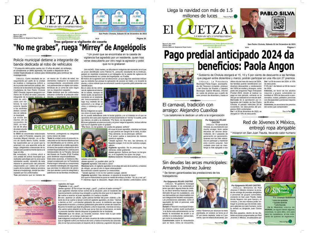 Nuestra Portada, Edición 2661, 02 Diciembre 2023